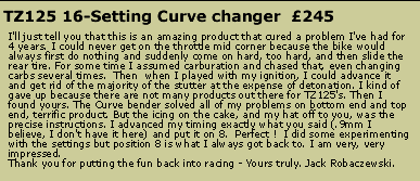 TZ125 Curve Changer 16 setting